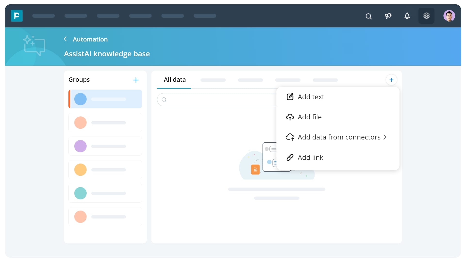 Types of resources within AssistAI knowledge base