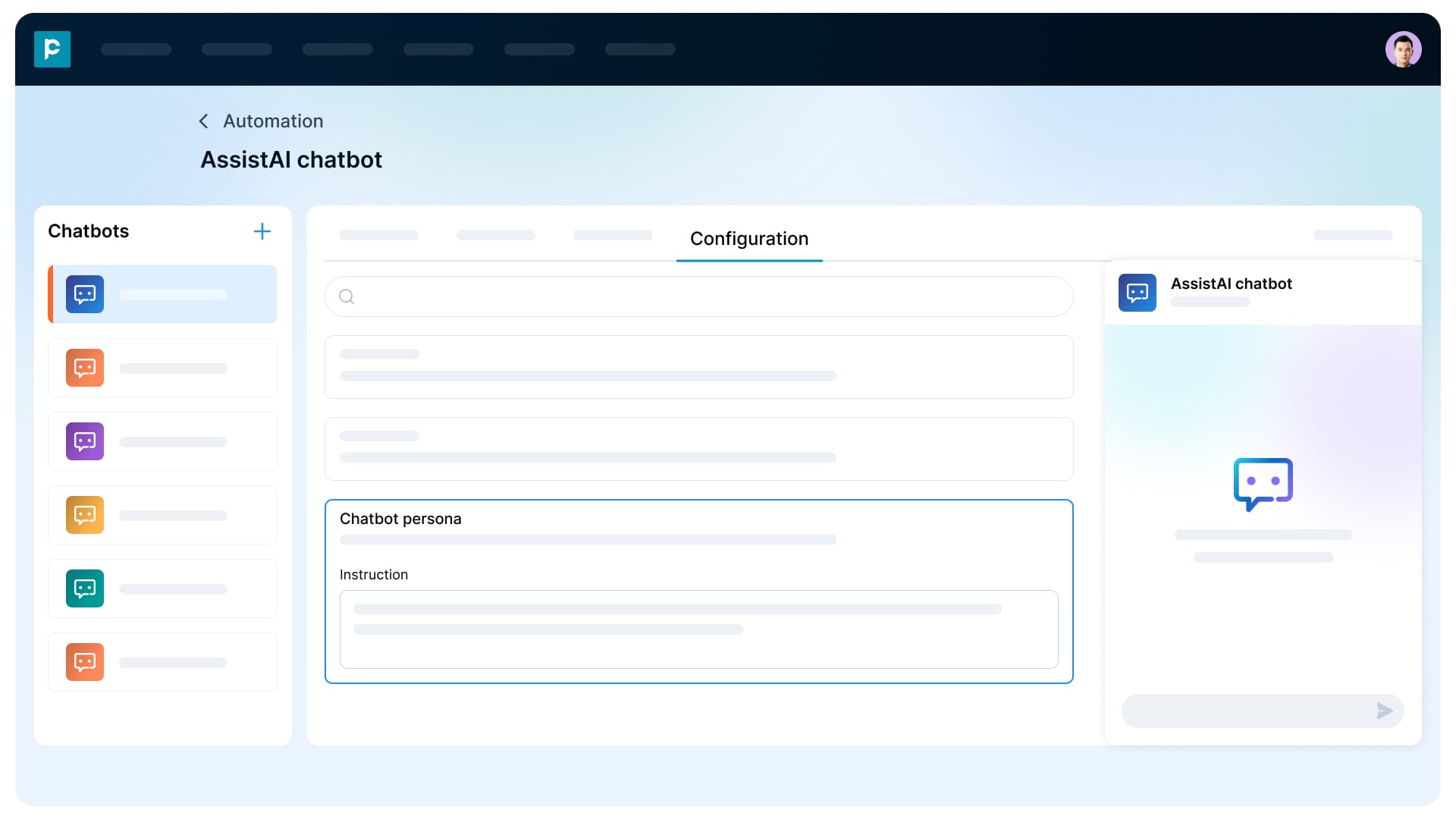 AssistAI chatbot persona customisation
