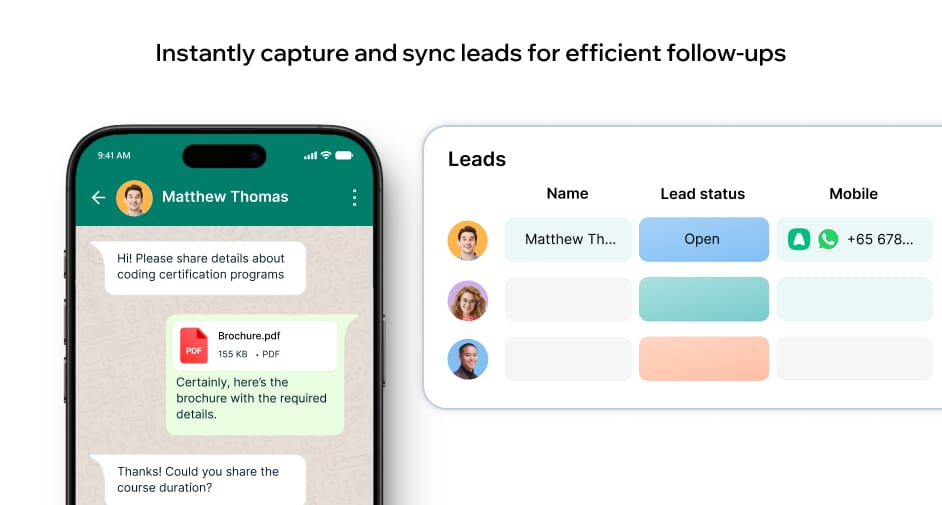 Instantly capture and sync leads for efficient follow-ups