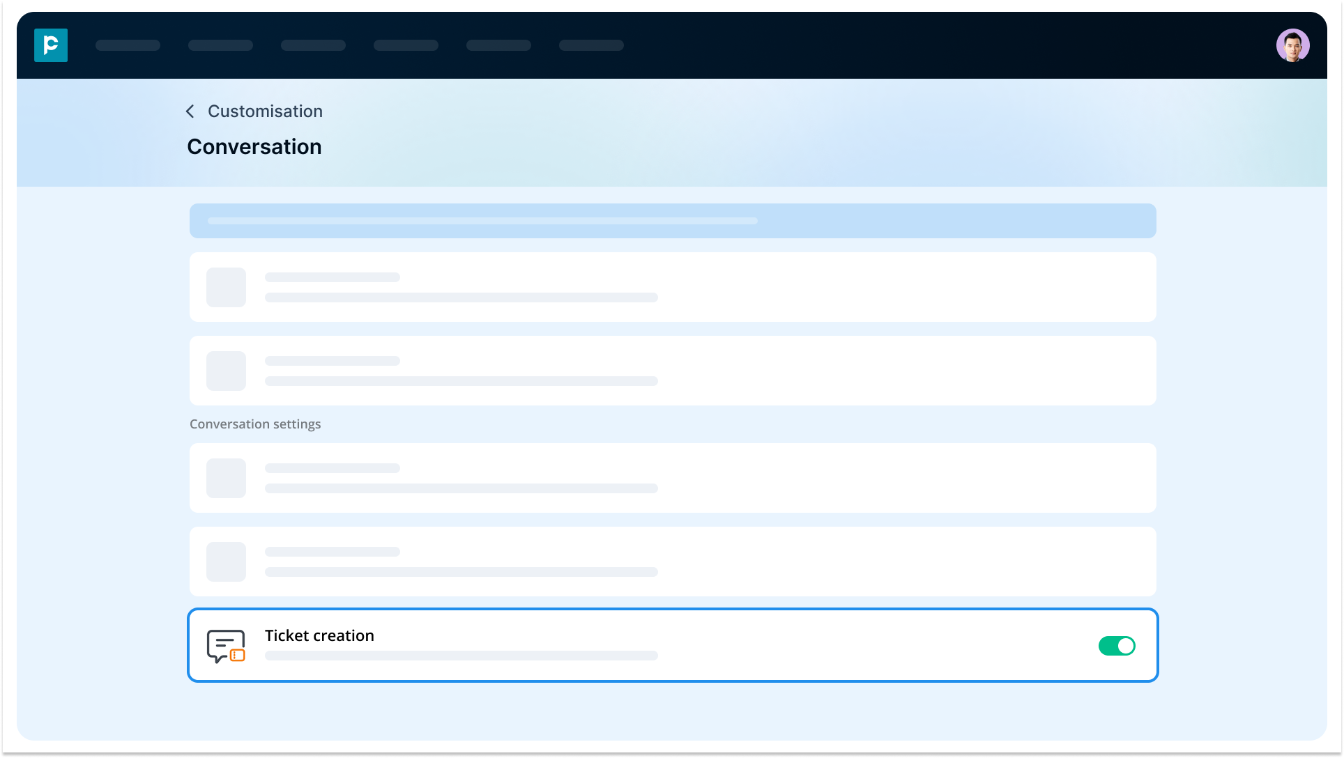 Ticket creation within CRM