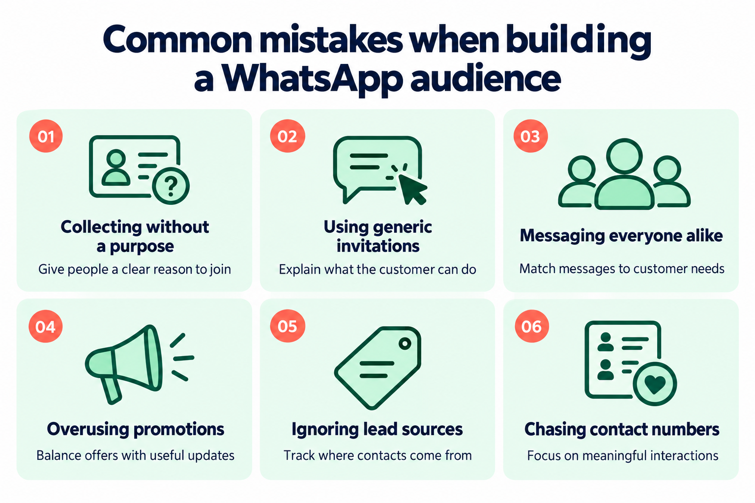 6 common mistakes when building a WhatsApp audience