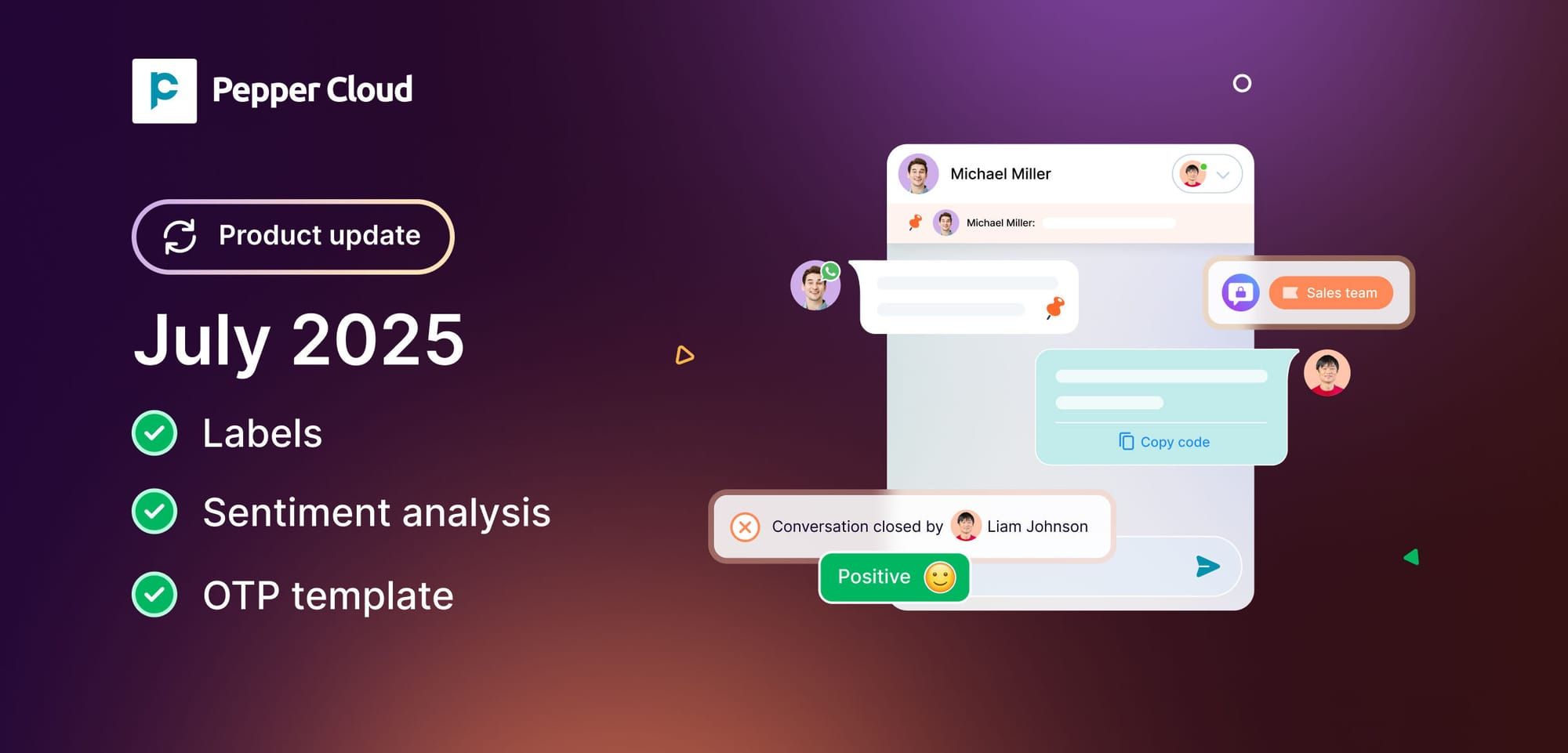 Labels, authentication template, sentiment analysis, other features