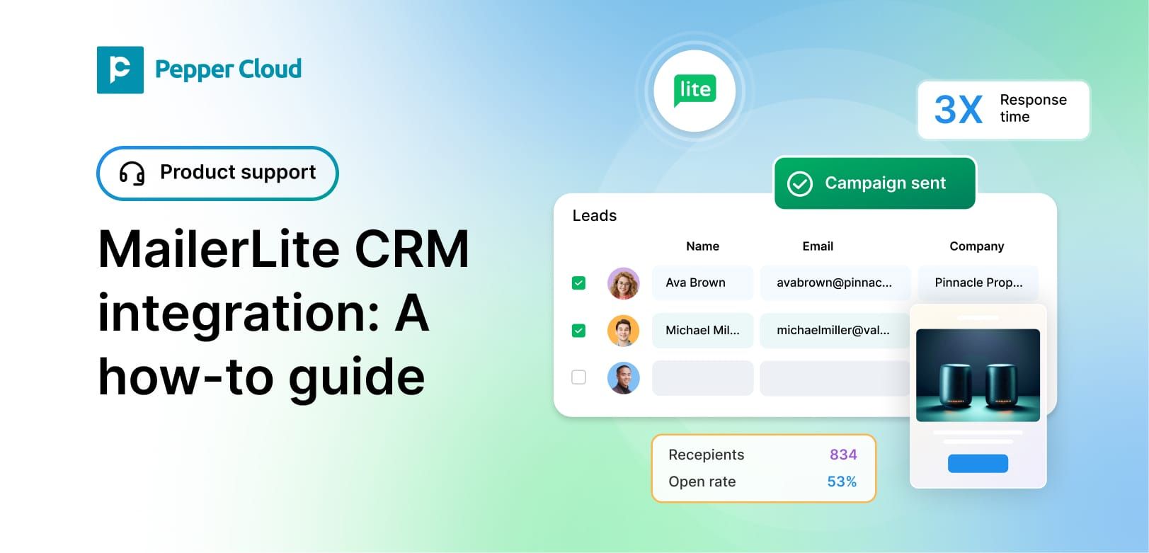 How to integrate MailerLite with Pepper Cloud CRM?