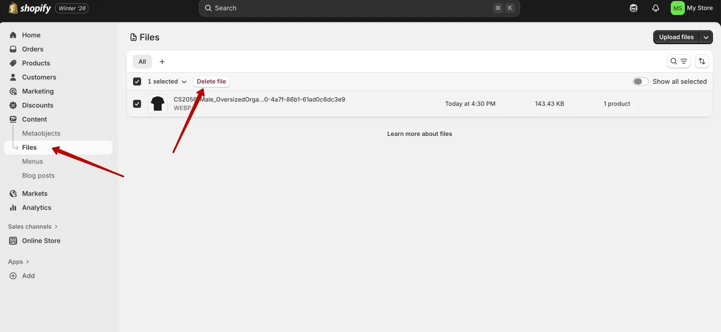 delete image from shopify