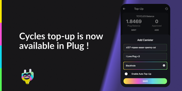 Plug Wallet Now Supports Cycles Top-Up