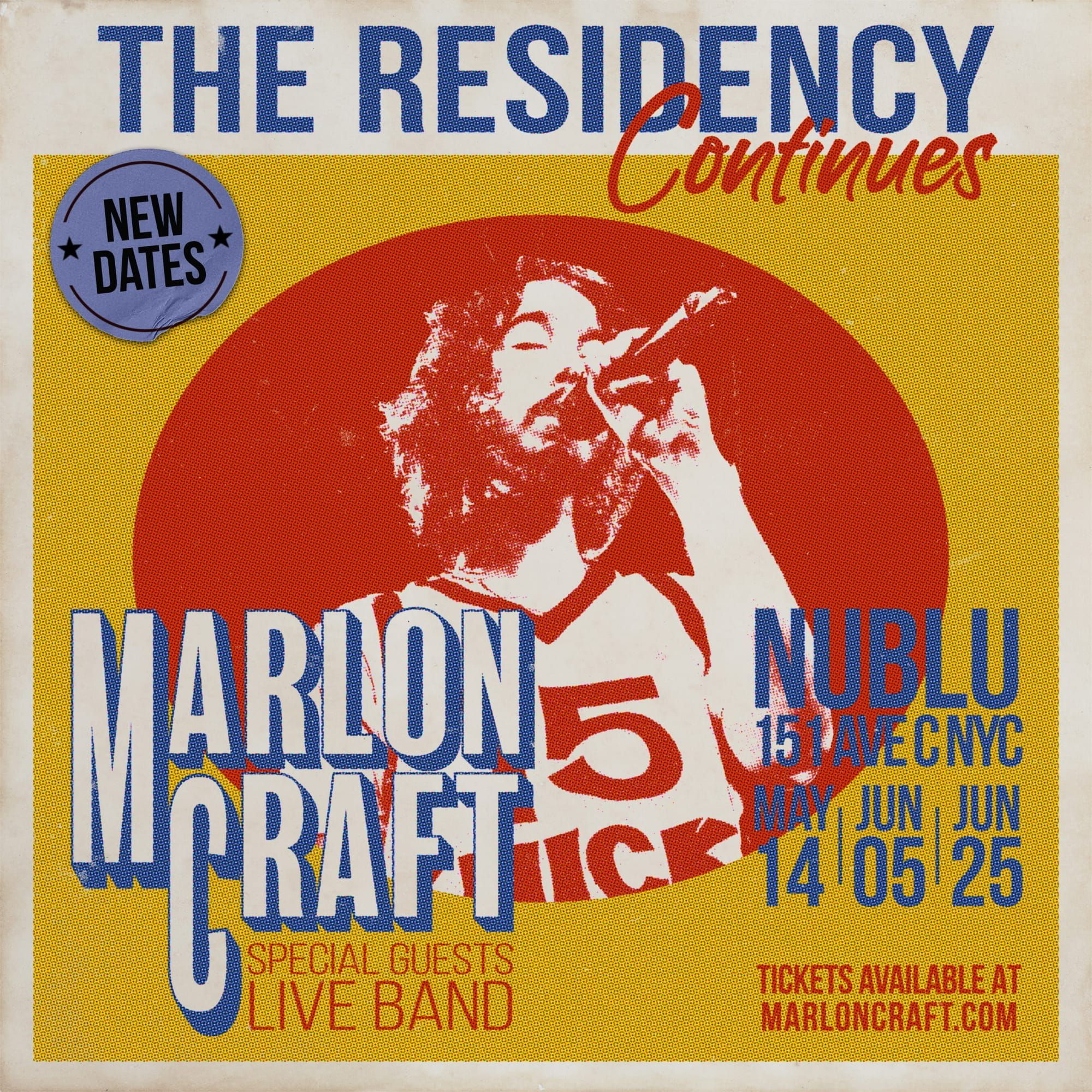 *Low Ticket Alert* Marlon Craft Live Band Residency 6/25