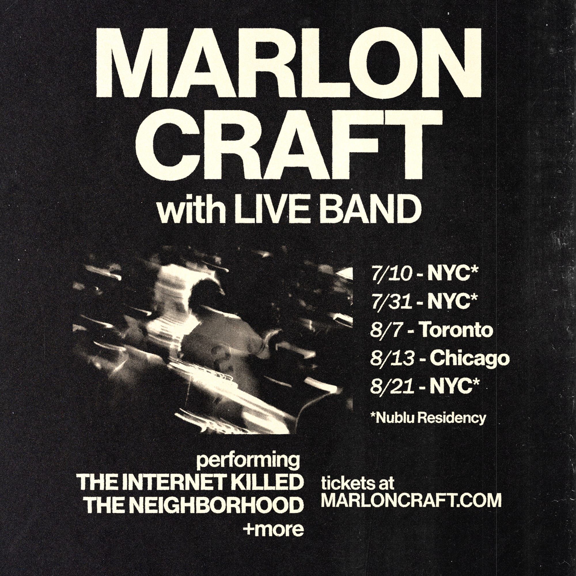 Marlon Craft with Live Band: Tickets available Tomorrow 6/5 12pm local time