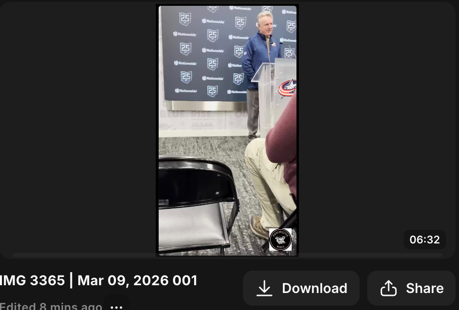 Rick Bowness video: Pregame, CBJ vs. LAK. Puck drops at 4 p.m. Have a nice evening.