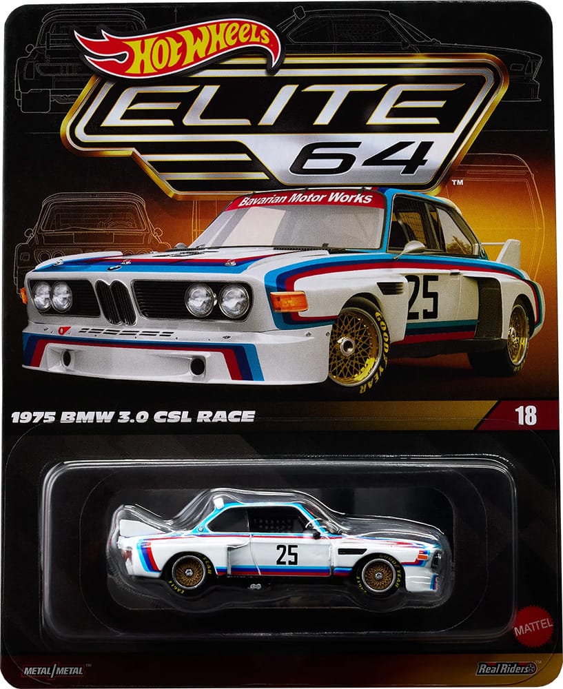 ホットウィール ELITE64 ’75  3.0 CSL RACE  Elite 64 1975 BMW 3.0 CSL Race