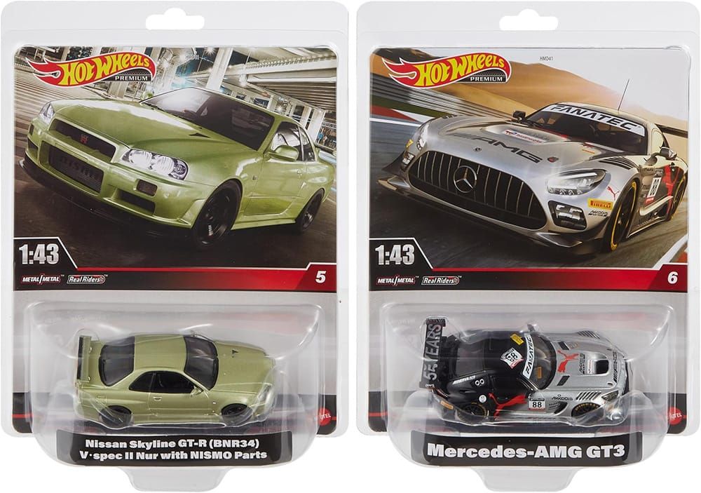 Hot Wheels 1:43 Nissan Skyline GT-R & Mercedes-AMG GT3