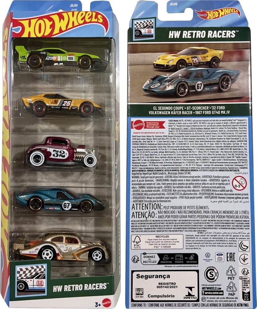 Hot Wheels 2025 Retro Racers 5-Pack
