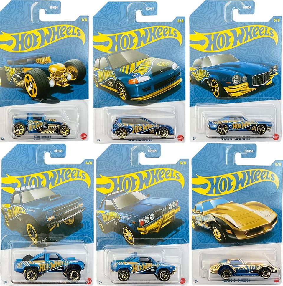 Hot Wheels 58th Anniversary Series - Mix 1 - Blue & Gold