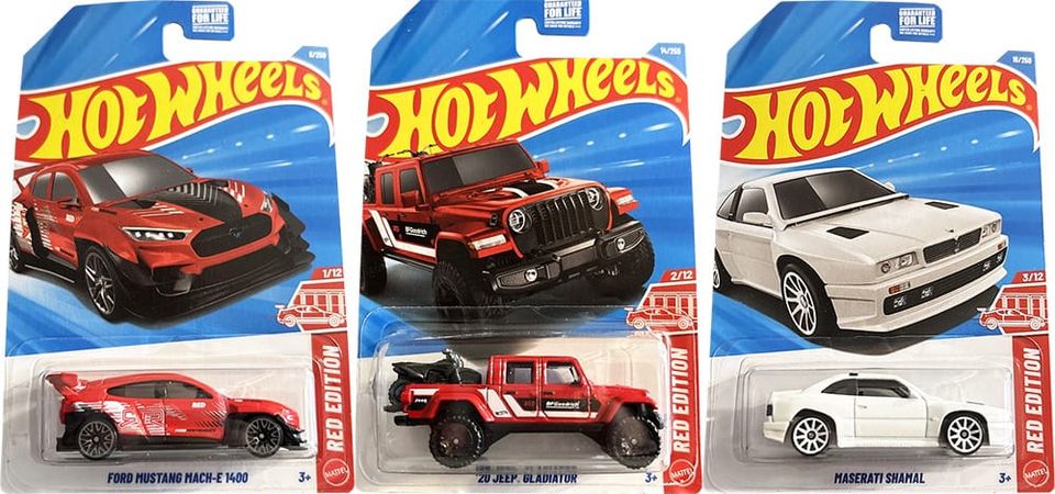 2026 Hot Wheels Red Edition 1, 2, 3
