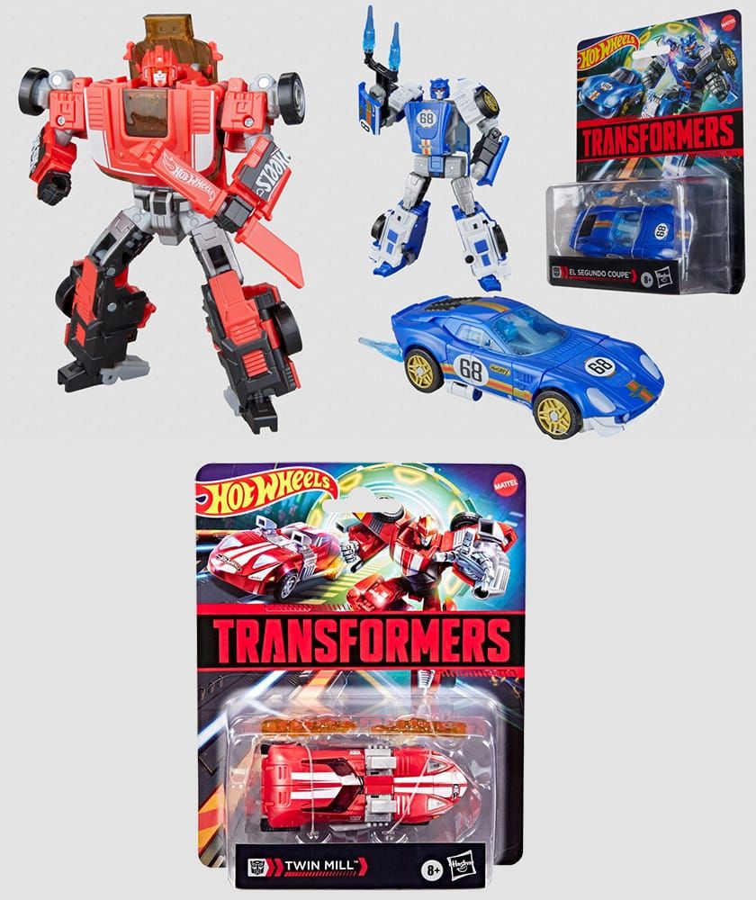 Hot Wheels x Transformers El Segundo Coupe, GT-Scorcher + Exclusive Twin Mill