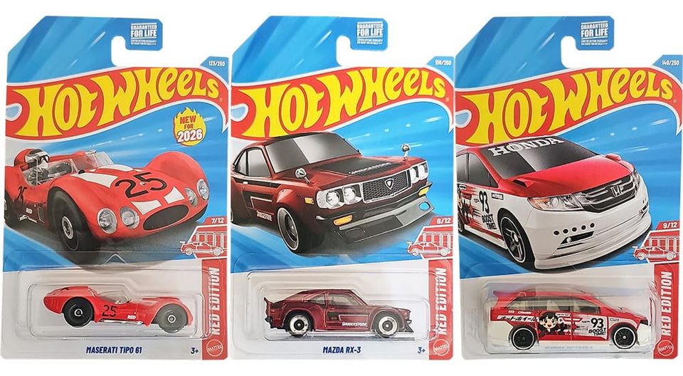 2026 Hot Wheels Red Edition 7, 8, 9
