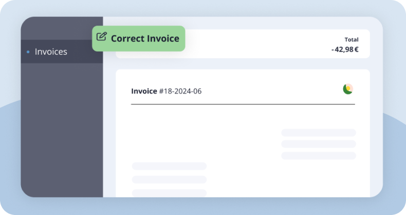 Cobot's software showing invoice creation.