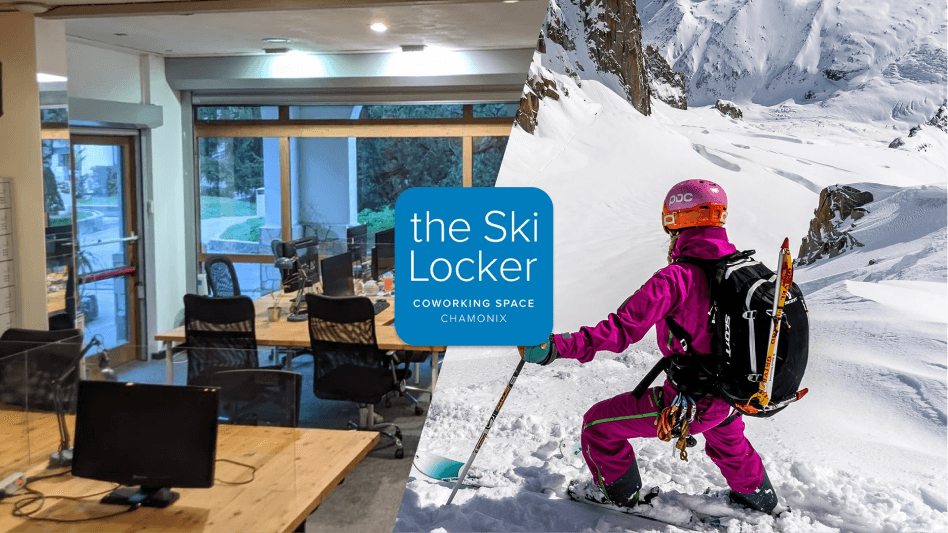 The Ski Locker's interior and picture of the Alps.