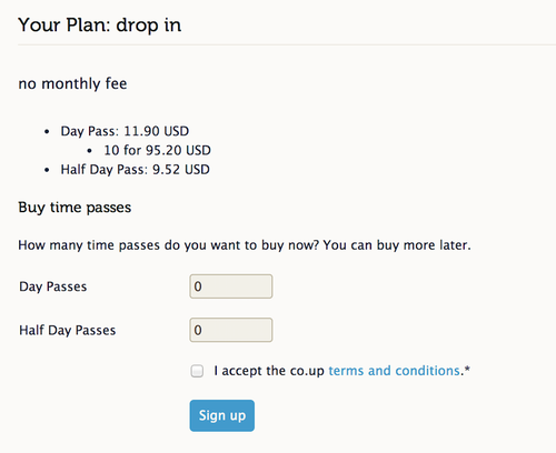 Buy time passes during signup