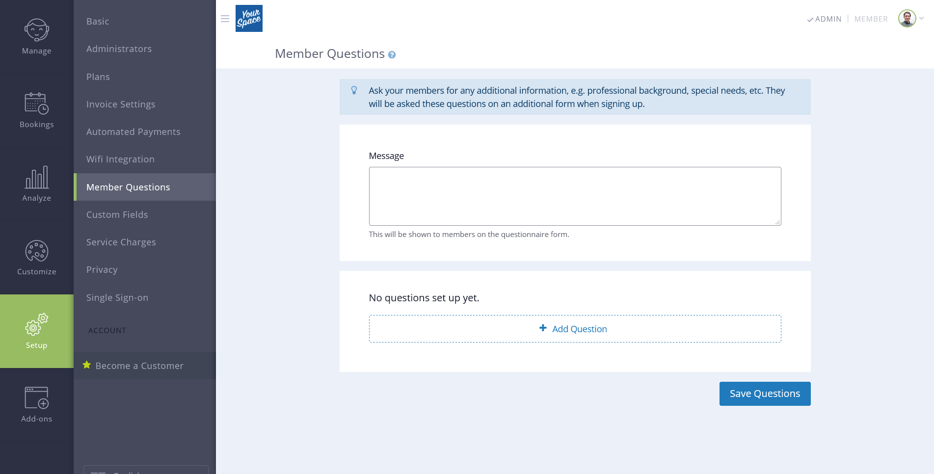 File uploads for member questions