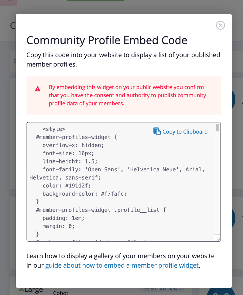 Improved Cobot Member Widget