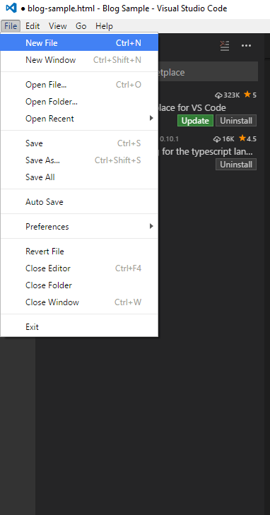 Context menu in Visual Studio Code with a snipping tool.