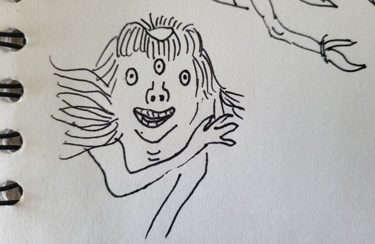 Hombre tres ojos. Three-eyed guy.