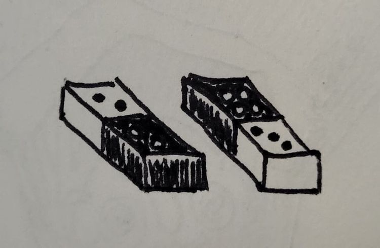 dos fichas de dominó. two dominos.
