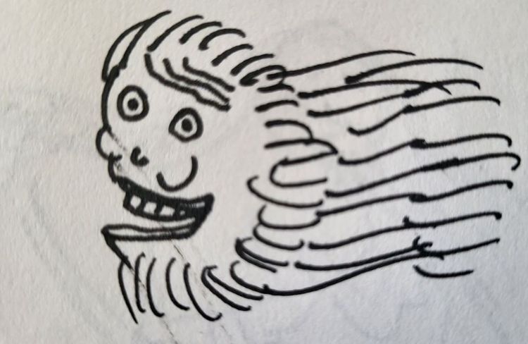 mal dibujo de un payaso. bad drawing of a clown.