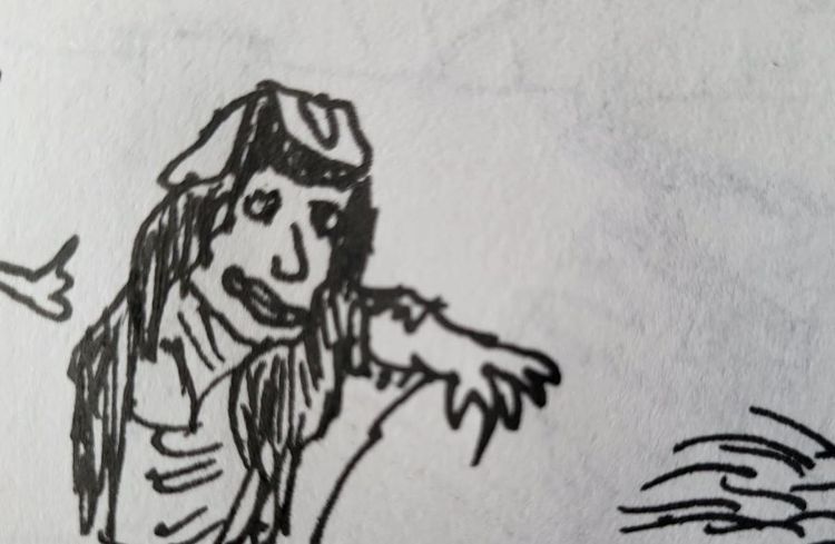 un demonio con una mano cortada de alguien más. a demon with someone else's severed hand.