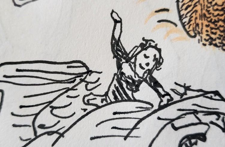 alguna hada con el brazo extendido. some fairy with an extended arm.