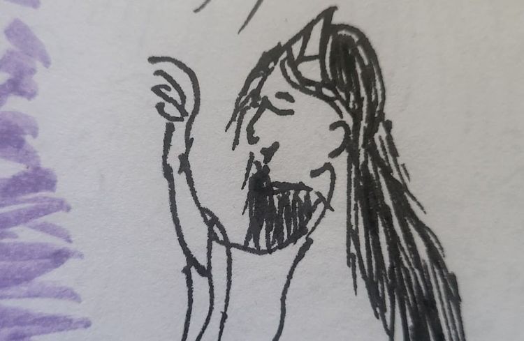 fantasma con cabello largo y tiara. long-haired ghost with a tiara.