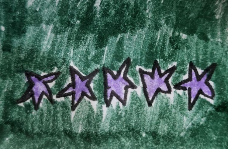 cinco estrellas. five stars.