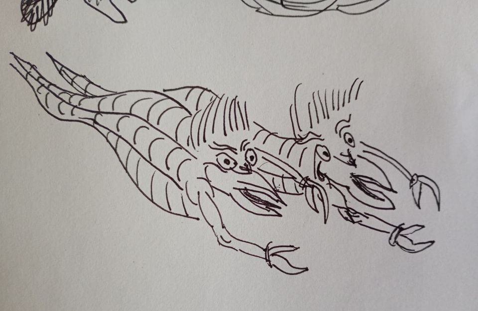 dos langostas. two lobsters.