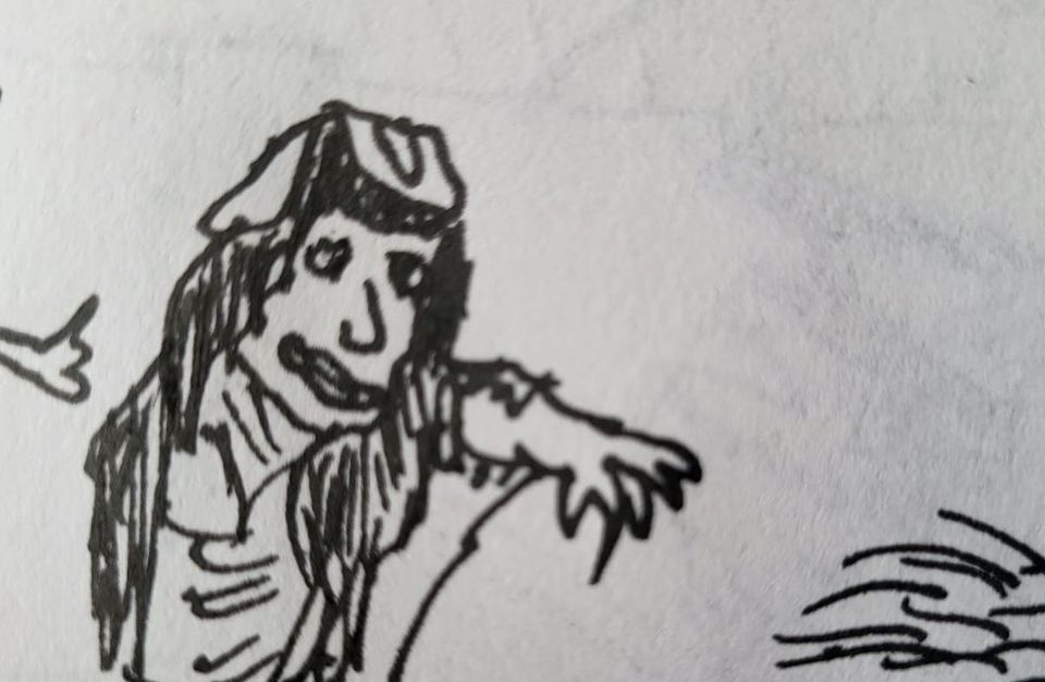 un demonio con una mano cortada de alguien más. a demon with someone else's severed hand.