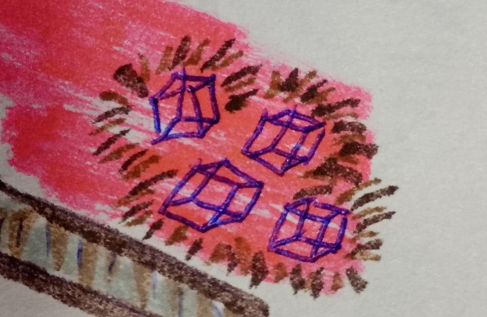 cubos en violeta. violet cubes.