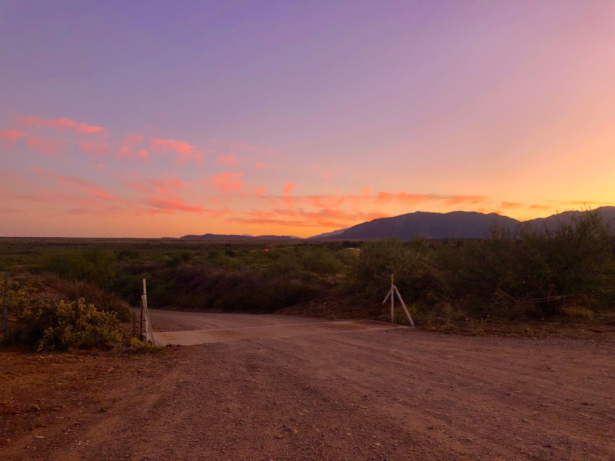 Dirt Road Sunset at Barnhardt Road in Tonto National Forest in Arizona 