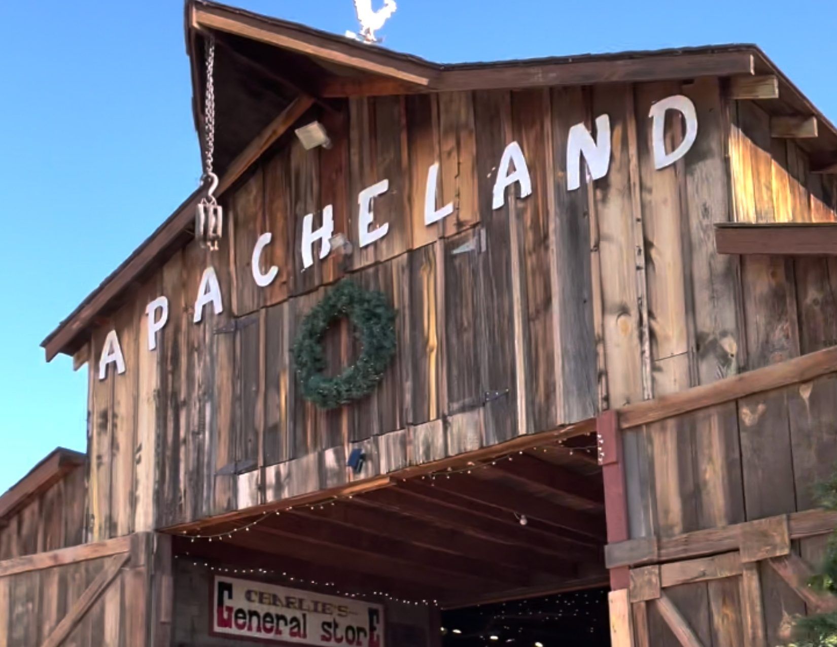 an old, fire surviving barn in Apache Junction, Arizona that was featured in many movies and tv shows