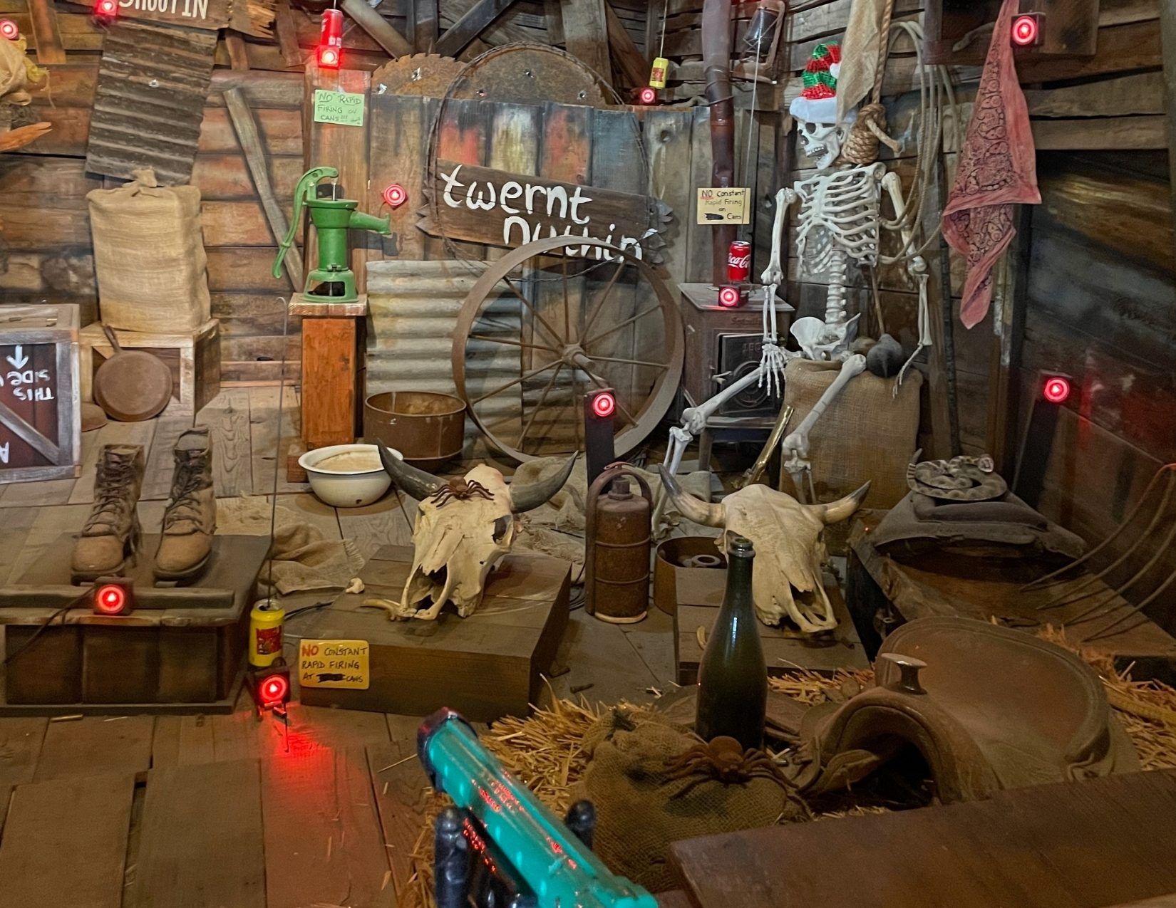 a classic arcade shooting game in Goldfield Ghost Town, Mesa Arizona