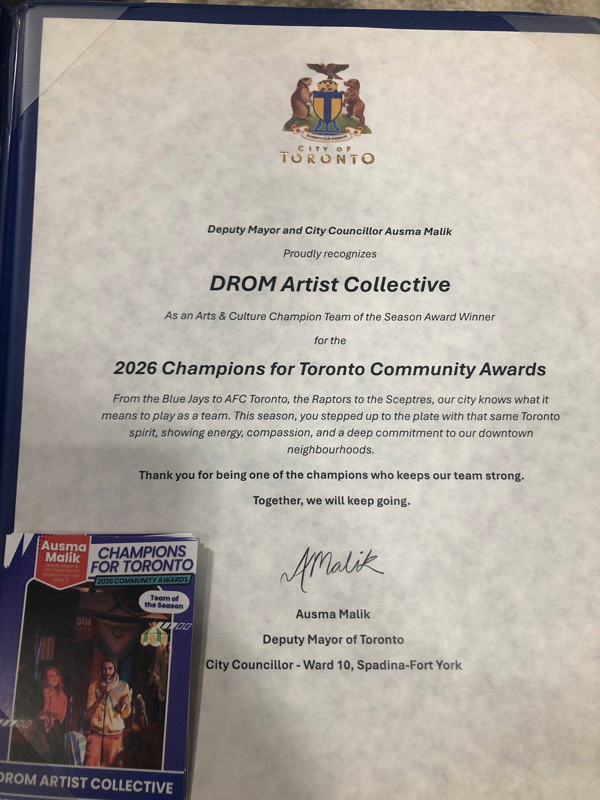 DAC Makes Local Waves with Award Win