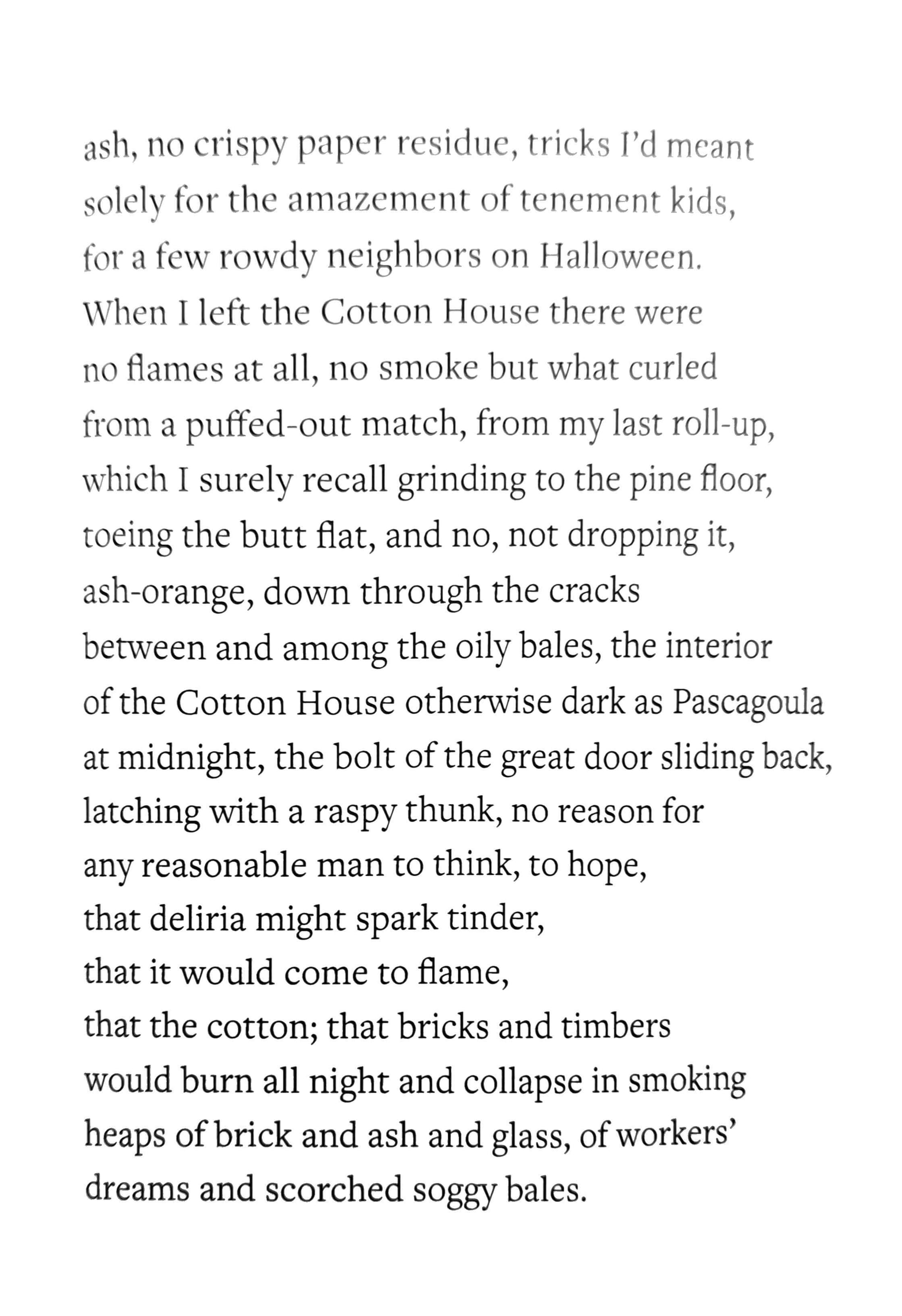 page 2 of Cotton House Fire, full poem below