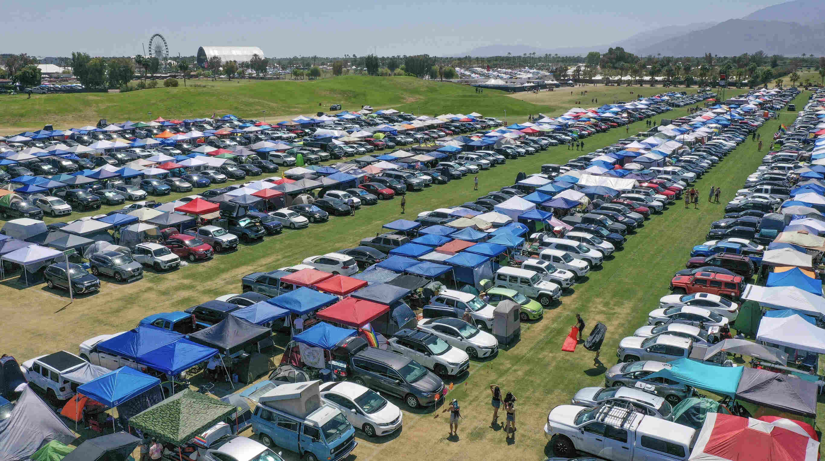 One of the campgrounds at Coachella. Tens of thousands attend this event yearly, and many of them also car camp.
