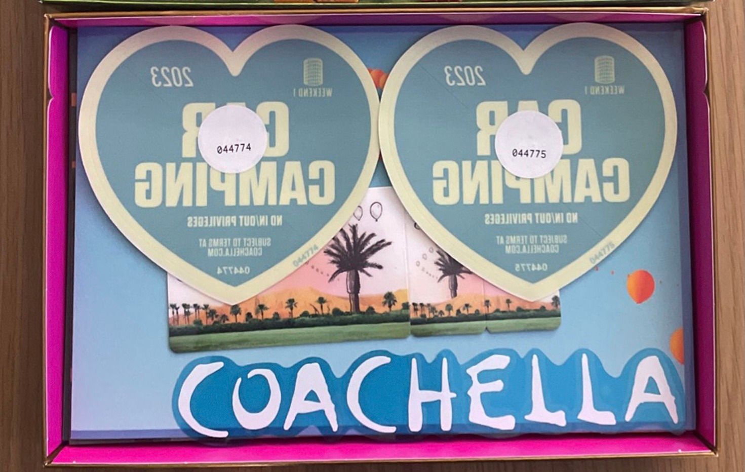 Coachella car camping passes.