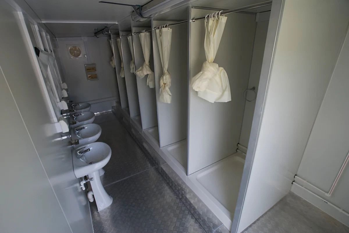 Showering options and setup at Coachella.