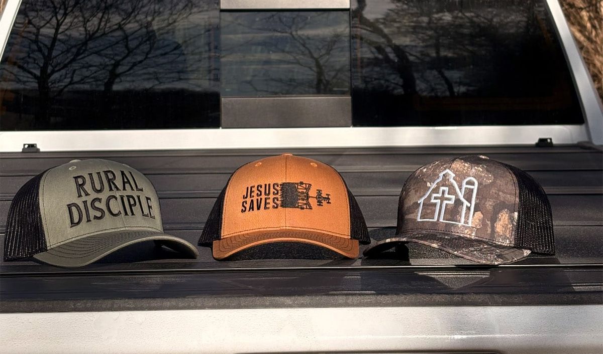 Lowpoint man styles rural Christian caps