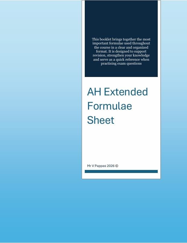 Extended Formulae List