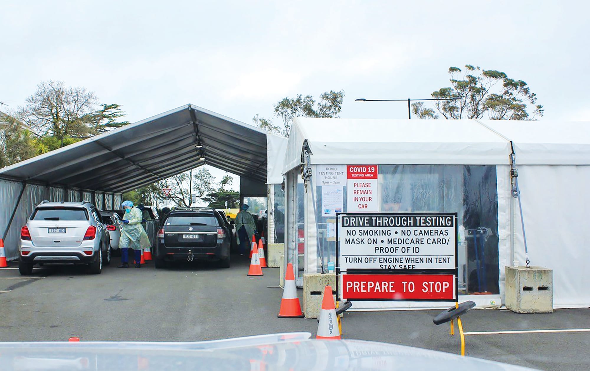 Drive through testing sites closed today