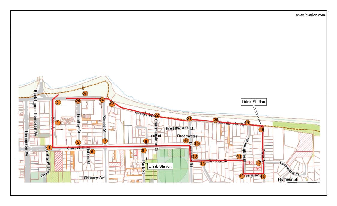Course change due to rock wall works