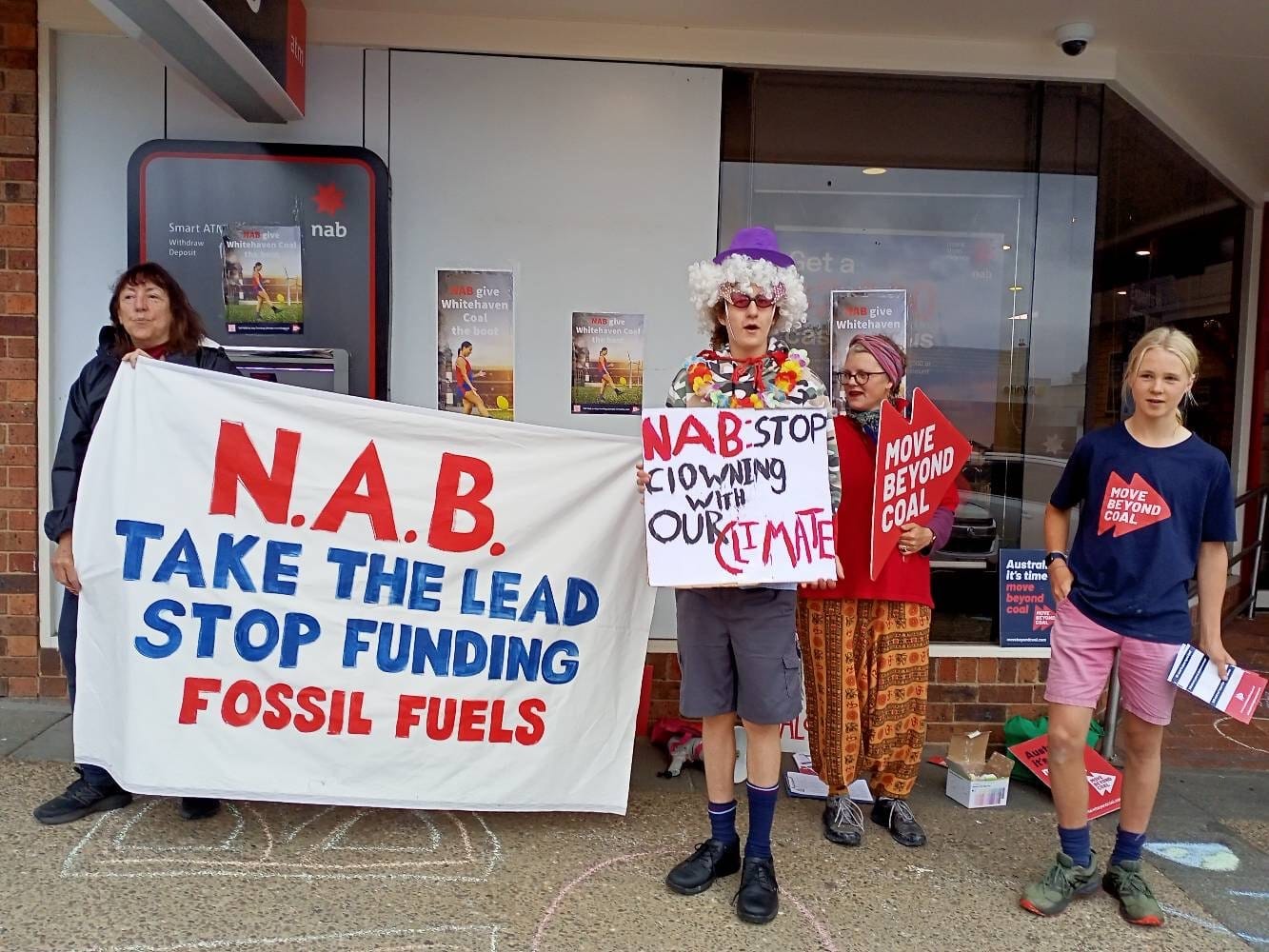 School Strikers for Climate picket NAB