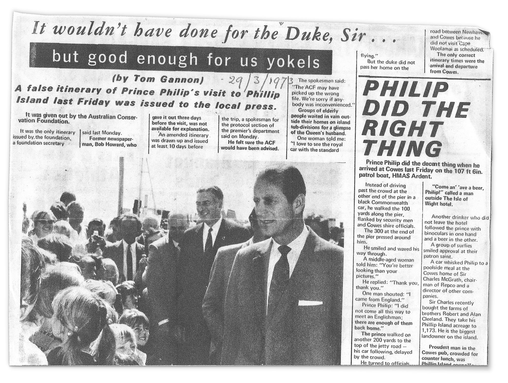 The day Philip visited the island