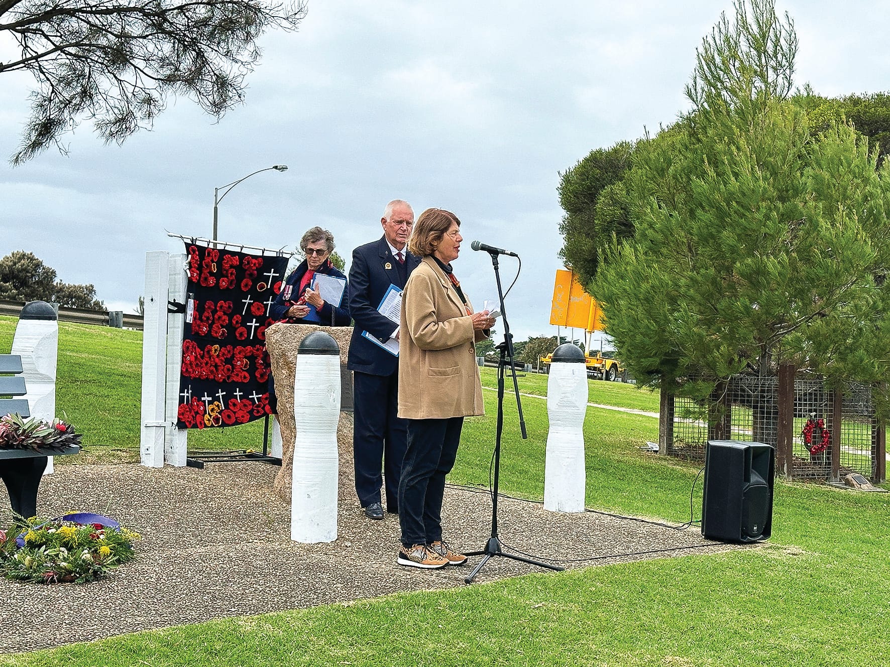 Bleak weather didn't deter San Remo Anzac crowd